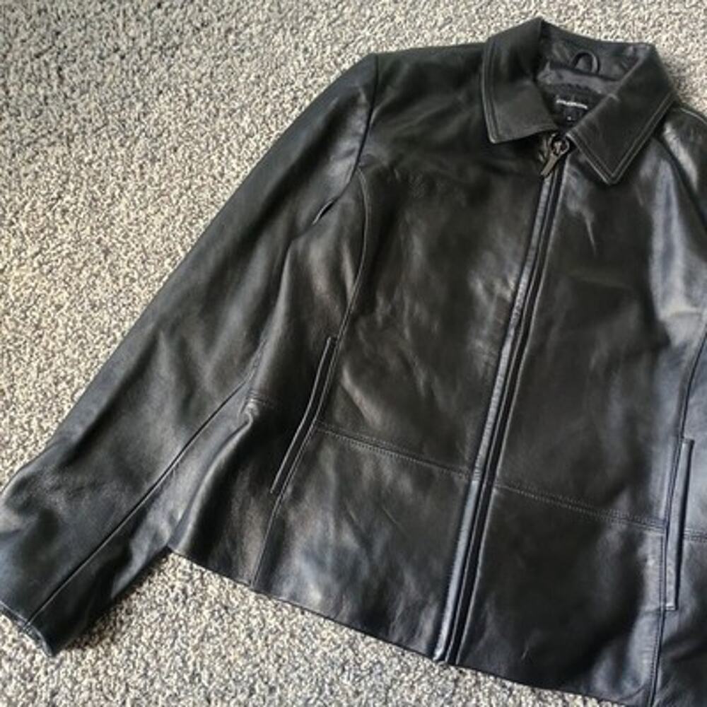 Colebrook Genuine Leather Bomber Jacket Coat Women's Large Cropped Soft Vintage